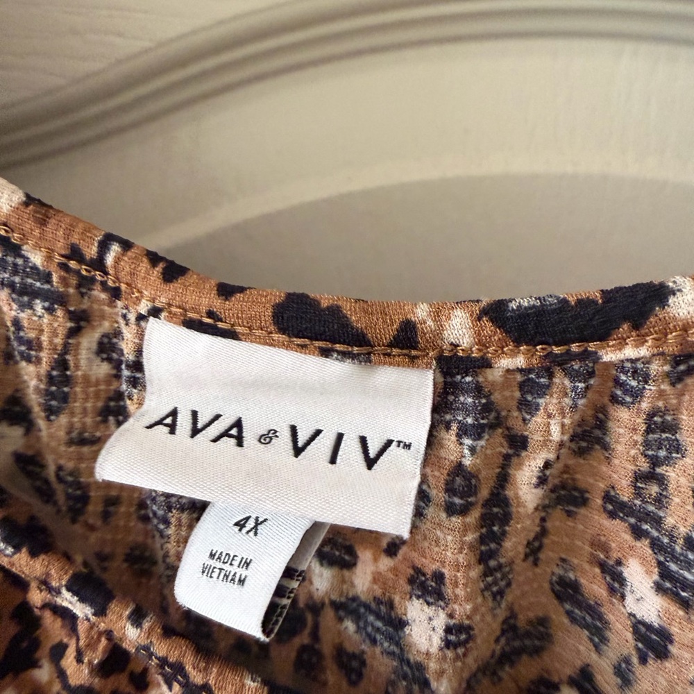 Ava & Viv Animal Print Blouse